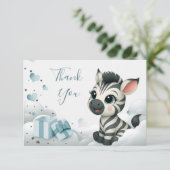 Einfaches süßes kleines Zebra Dankeskarte (Stehend Vorderseite)