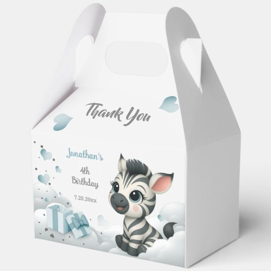 Einfaches süßes kleines Zebra Geschenkschachtel (Vorderseite)