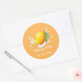 Einfaches süßes Mango-Milch-Label Runder Aufkleber (Umschlag)