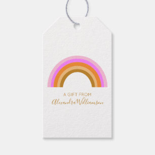 Einfaches süßes Retro-Regenbogen personalisiertes Geschenkanhänger