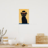 Einfaches süßes schwarzes Katzen-Design Poster (Küche)