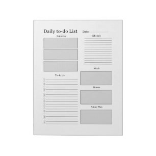 Einfaches tägliches Aufgaben-Notizbuch Notizblock