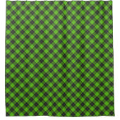 Einfaches Tartan-Diagonalmuster in dunkelgrün Duschvorhang (Vorderseite)