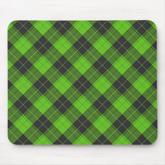 Einfaches Tartan-Diagonalmuster in dunkelgrün Mousepad (Vorne)