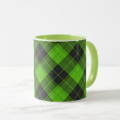 Einfaches Tartan-Diagonalmuster in dunkelgrün Tasse (VorderseiteRechts)