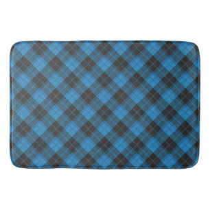 Einfaches Tartan-Muster in Dunkelblau Badematte