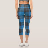 Einfaches Tartan-Muster in dunkelblau Capri Leggings (Rückseite)