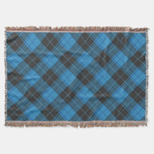 Einfaches Tartan-Muster in Dunkelblau Decke
