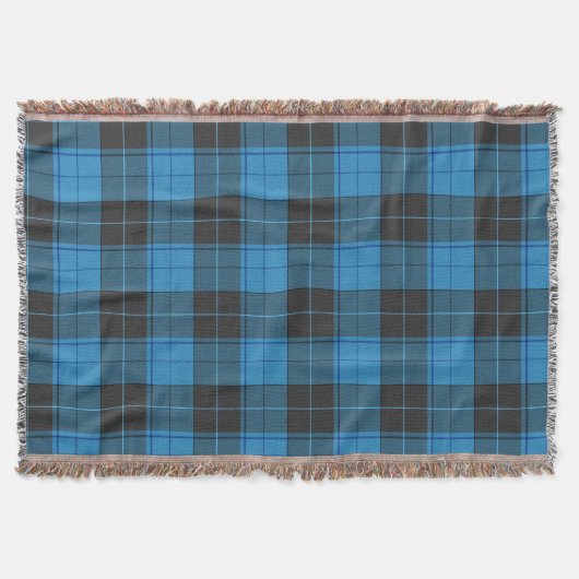Einfaches Tartan-Muster in Dunkelblau Decke (Vorderseite)