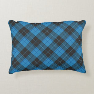 Einfaches Tartan-Muster in Dunkelblau Dekokissen