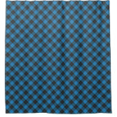 Einfaches Tartan-Muster in dunkelblau Duschvorhang (Vorderseite)
