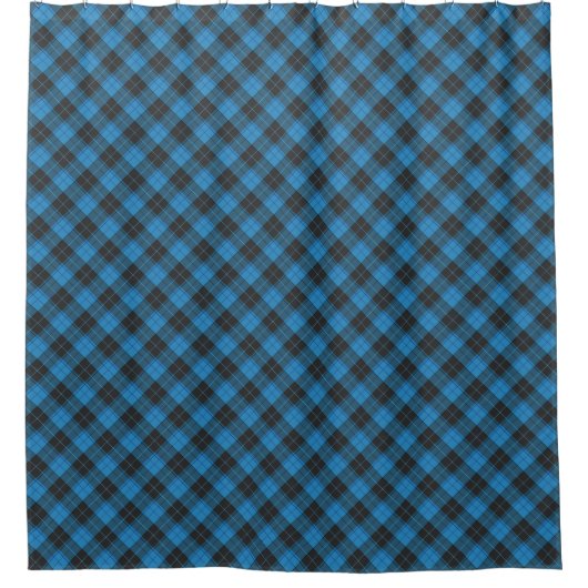 Einfaches Tartan-Muster in dunkelblau Duschvorhang (Vorderseite)