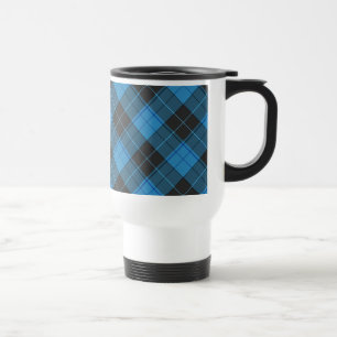 Einfaches Tartan-Muster in Dunkelblau Reisebecher