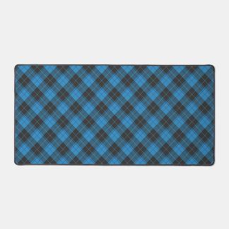 Einfaches Tartan-Muster in Dunkelblau Schreibtischunterlage