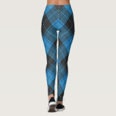 Einfaches Tartan-Muster in dunkelblauen Leggings (Rückseite)