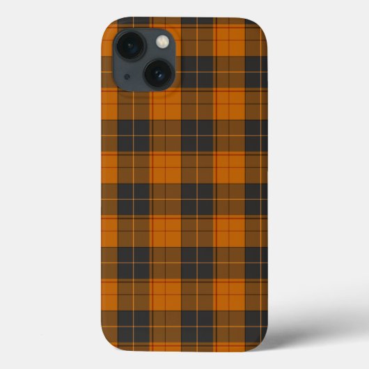 Einfaches Tartan-Muster in dunkelorange Case-Mate iPhone Hülle (Rückseite)