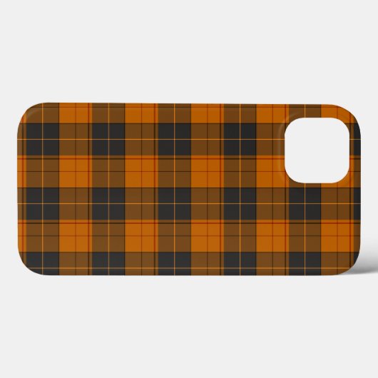 Einfaches Tartan-Muster in dunkelorange Case-Mate iPhone Hülle (Rückseite (Horizontal))