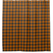 Einfaches Tartan-Muster in dunkelorange Duschvorhang (Vorderseite)