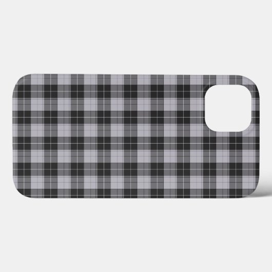 Einfaches Tartan-Muster in Grau Case-Mate iPhone Hülle (Rückseite (Horizontal))