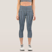 Einfaches Tartan-Muster in hellblau Capri Leggings (Vorderseite)