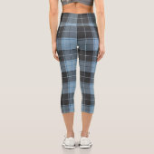 Einfaches Tartan-Muster in hellblau Capri Leggings (Rückseite)