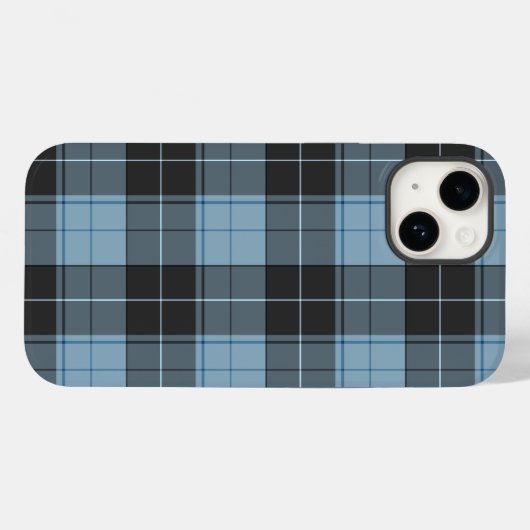 Einfaches Tartan-Muster in hellblau Case-Mate iPhone Hülle (Rückseite (Horizontal))