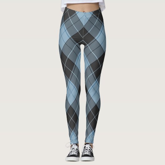 Einfaches Tartan-Muster in hellblau Leggings (Vorderseite)