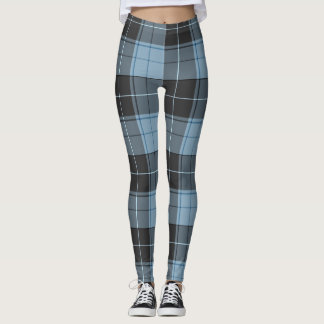 Einfaches Tartan-Muster in hellblau Leggings