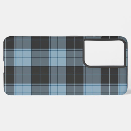 Einfaches Tartan-Muster in hellblau Samsung Galaxy Hülle (Rückseite (Horizontal))