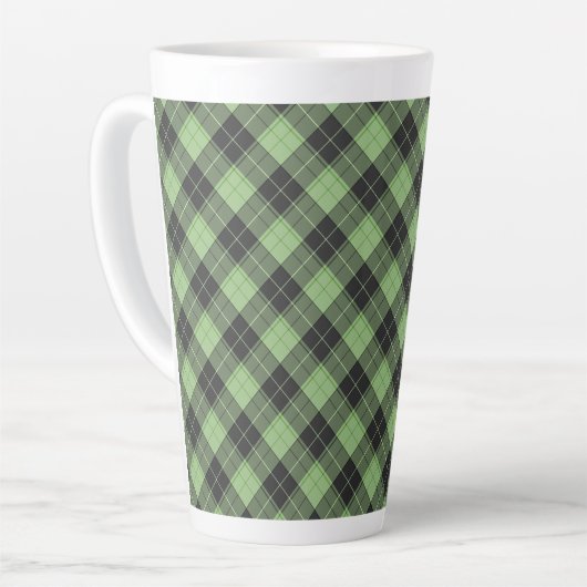 Einfaches Tartan-Muster in hellgrün Milchtasse (Linke Ecke)