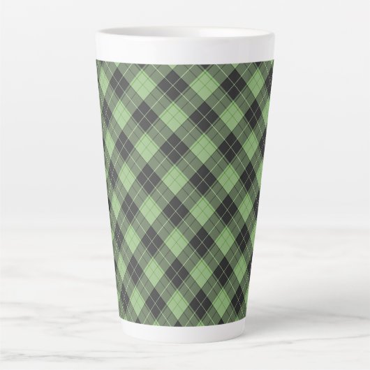 Einfaches Tartan-Muster in hellgrün Milchtasse (Vorderseite)