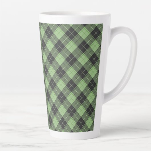 Einfaches Tartan-Muster in hellgrün Milchtasse (Rechts)