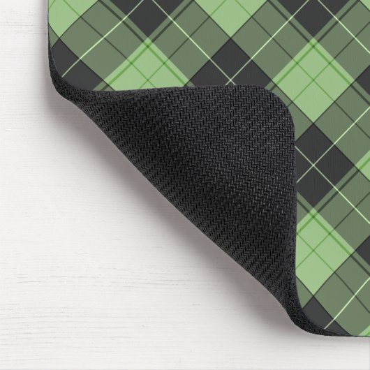 Einfaches Tartan-Muster in hellgrün Mousepad (Ecke)