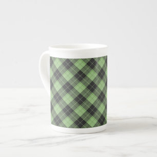 Einfaches Tartan-Muster in hellgrün Porzellantasse