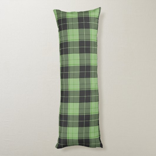 Einfaches Tartan-Muster in hellgrün Seitenschläferkissen (Rückseite (Vertikal))