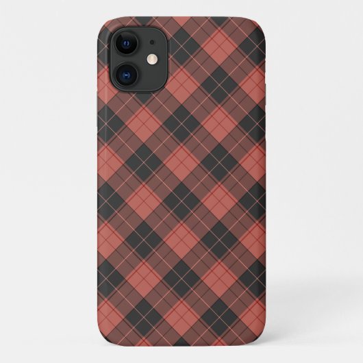 Einfaches Tartan-Muster in Rot Case-Mate iPhone Hülle (Rückseite)