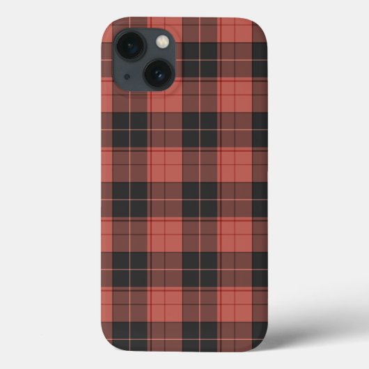 Einfaches Tartan-Muster in Rot Case-Mate iPhone Hülle (Rückseite)