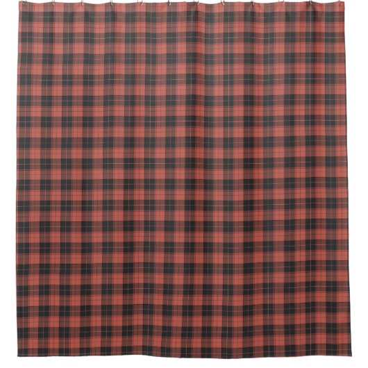 Einfaches Tartan-Muster in Rot Duschvorhang (Vorderseite)