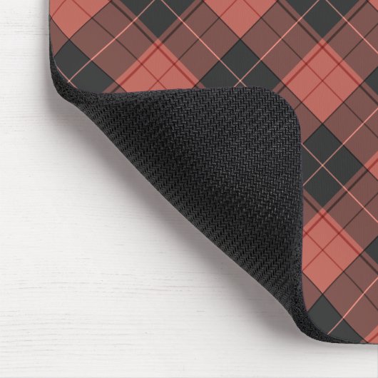 Einfaches Tartan-Muster in Rot Mousepad (Ecke)