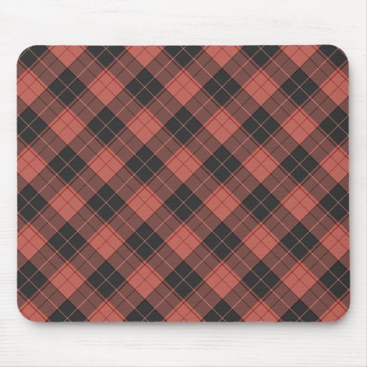 Einfaches Tartan-Muster in Rot Mousepad (Vorne)