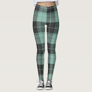 Einfaches Tartan-Muster in Türkis Leggings