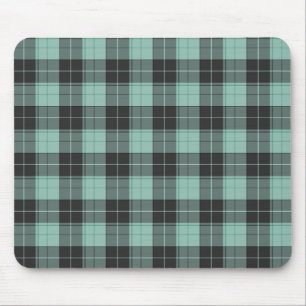 Einfaches Tartan-Muster in Türkis Mousepad