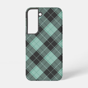 Einfaches Tartan-Muster in Türkis Samsung Galaxy Hülle