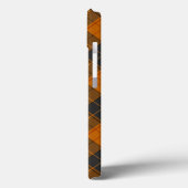 Einfaches tartanisches Diagonalmuster in dunkelora Case-Mate iPhone Hülle (Rückseite / Links)