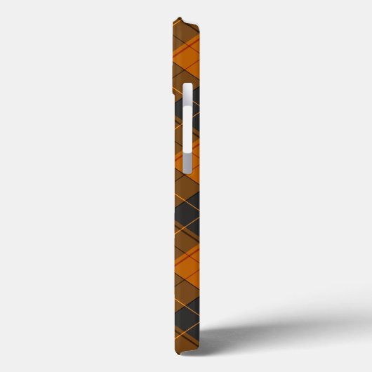 Einfaches tartanisches Diagonalmuster in dunkelora Case-Mate iPhone Hülle (Rückseite / Links)