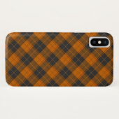 Einfaches tartanisches Diagonalmuster in dunkelora Case-Mate iPhone Hülle (Rückseite (Horizontal))