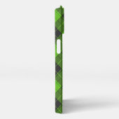 Einfaches Tartanmuster in dunkelgrüner Diagonale iPhone Hülle (Rechte Seite)