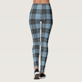 Einfaches Tartanmuster in Hellblau Leggings (Rückseite)