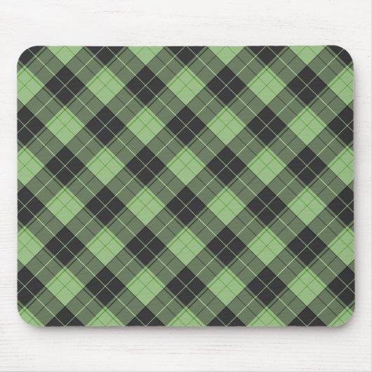 Einfaches Tartanmuster in Hellgrün Mousepad (Vorne)