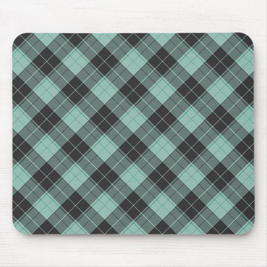 Einfaches Tartanmuster in Türkis Mousepad (Vorne)